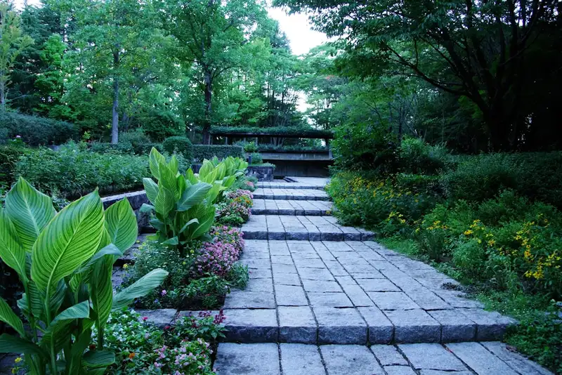 Stone paver walkway
